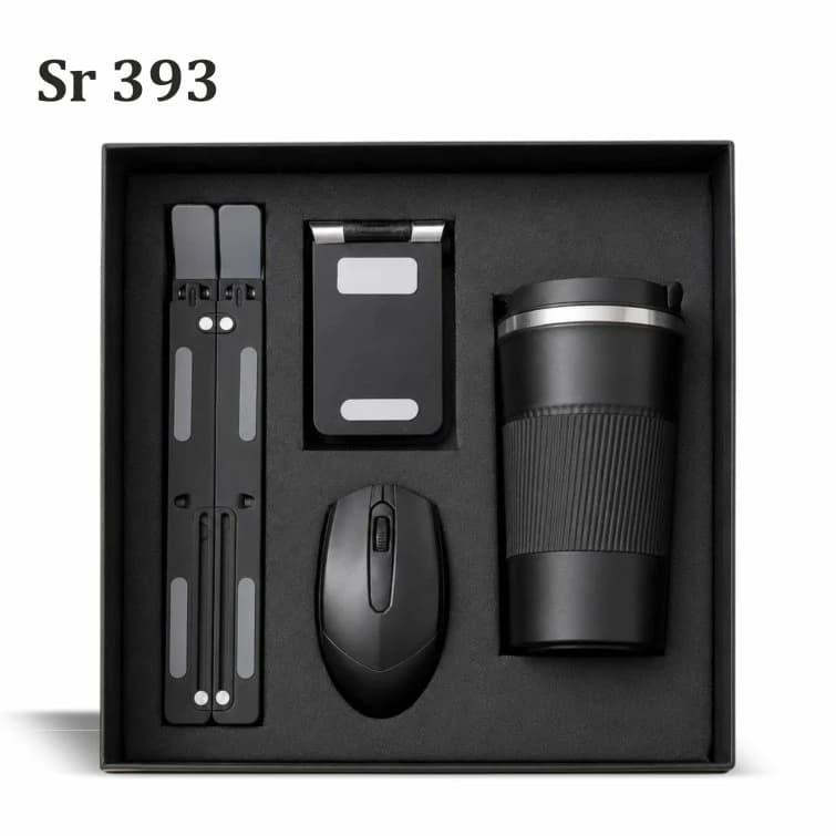 Laptop & Mobile Stand, Wireless Mouse & Flask