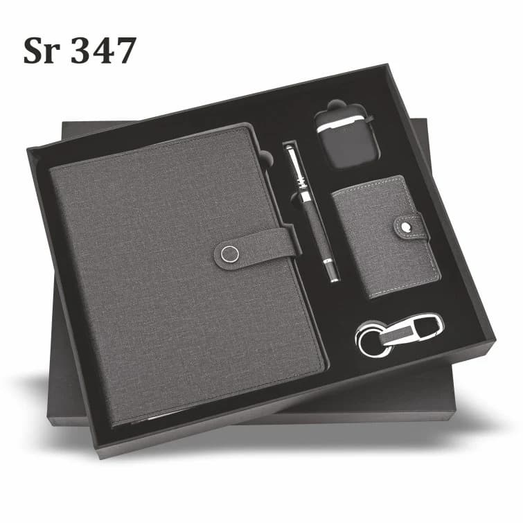 Diary, Pen, Keychain, Cardholder & Earpods