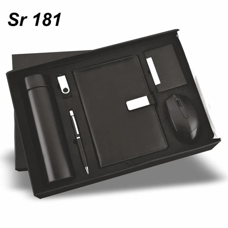 Wireless Mouse, Cardholder, Diary, Pen, Temperature Bottle & 16 Gb Pendrive