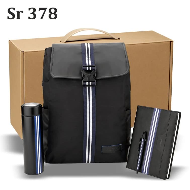 Nautica Branded Bagpack, A5 Diary, Metal Pen, Non Temperature Bottle with Box Packing